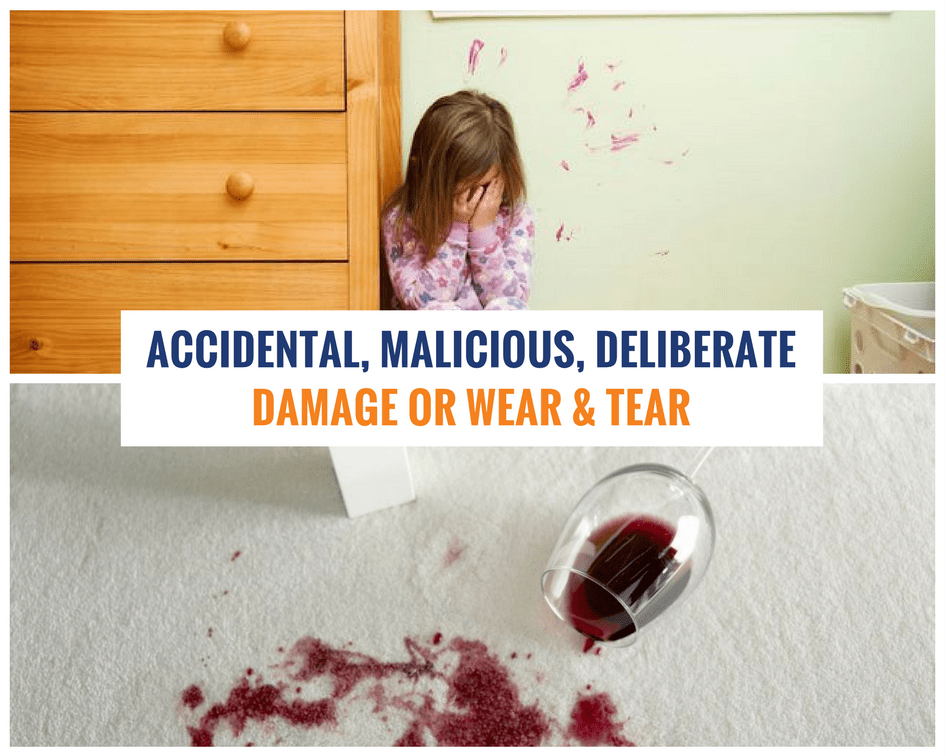 Accidental, Malicious, Deliberate damage or Wear & Tear